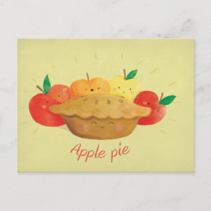 Cute Apple Pie Postcard