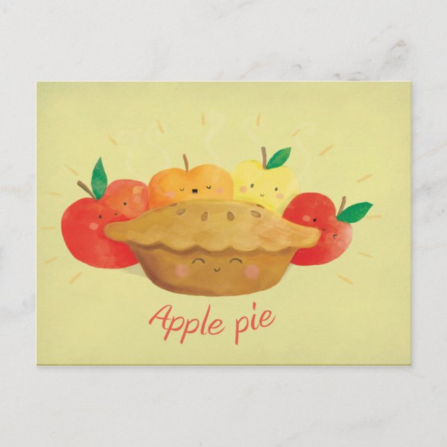 Cute Apple Pie Postcard (Front)