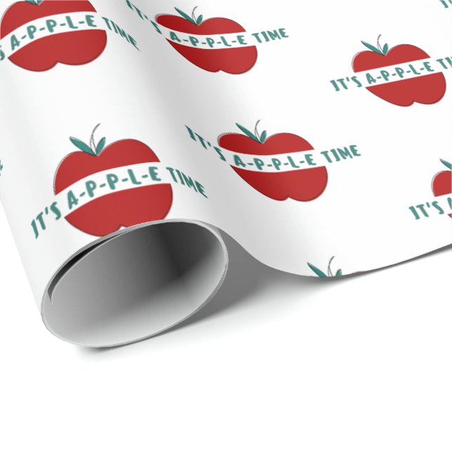 Cute Apple Quote Wrapping Paper (Roll Corner)