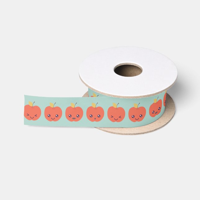 Cute Apple Ribbon Satin Ribbon (Spool)