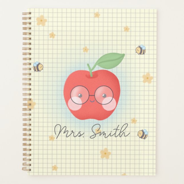 Cute apple teacher planner (Front)