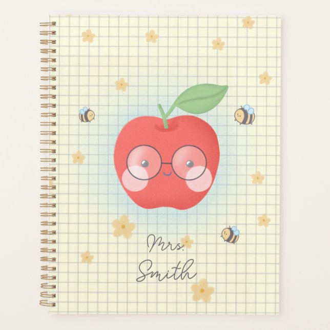 Cute apple teacher’s planner (Front)