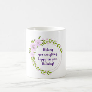 Cute Apple tree flowers birthday Minimalist  Coffe Coffee Mug