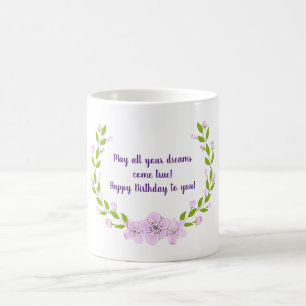 Cute Apple tree flowers birthday Minimalist Coffee Mug