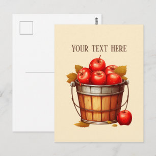 Cute apple vendors customisable postcard