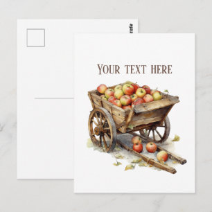 Cute apple vendors customisable  postcard