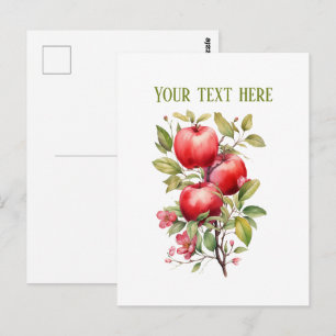 Cute apple vendors customizable  postcard