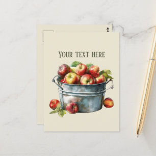 Cute apple vendors fruit lovers orchards add text  postcard