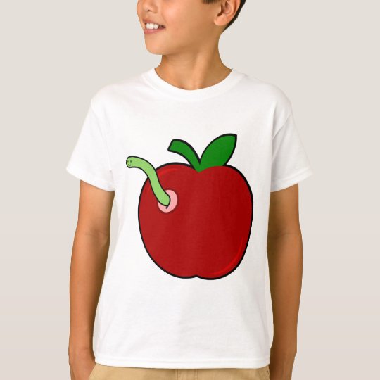 Cute Apple with Worm T-Shirt