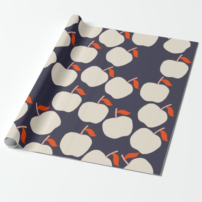 Cute Apple Wrapping Paper (Unrolled)