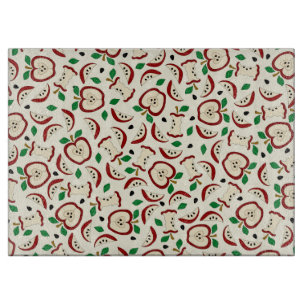 Cute Apples Glass Cutting Board