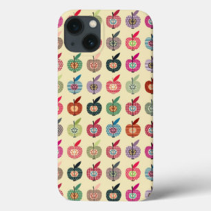 Cute Apples in Retro Style iPhone 13 Case