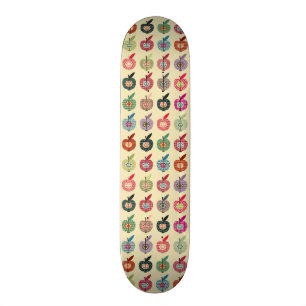 Cute Apples in Retro Style Skateboard