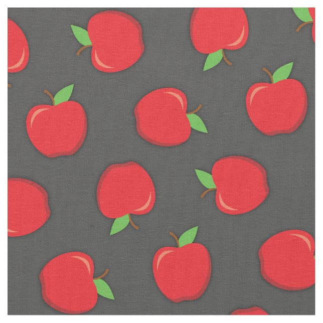 Cute Apples School Supplies Teacher Fabric (Close Up)