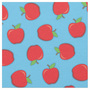 Cute Apples School Supplies Teacher Fabric