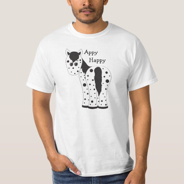 Cute Appy Happy Leopard Appaloosa Horse T-Shirt (Front)