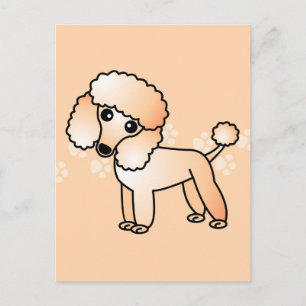 Cute Apricot Poodle Cartoon Postcard