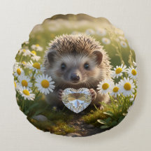 Cute April Hedgehog with Diamond Heart