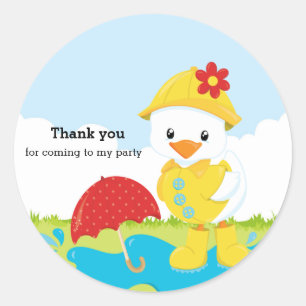 Cute April Showers Classic Round Sticker