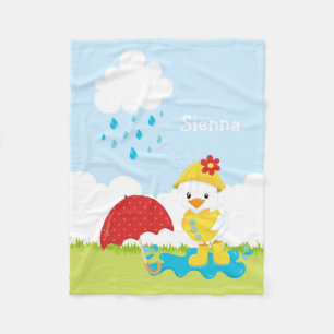 Cute April Showers Fleece Blanket