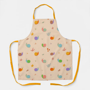 Cute apron with snails and flowers