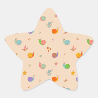 Cute apron with snails and flowers star sticker