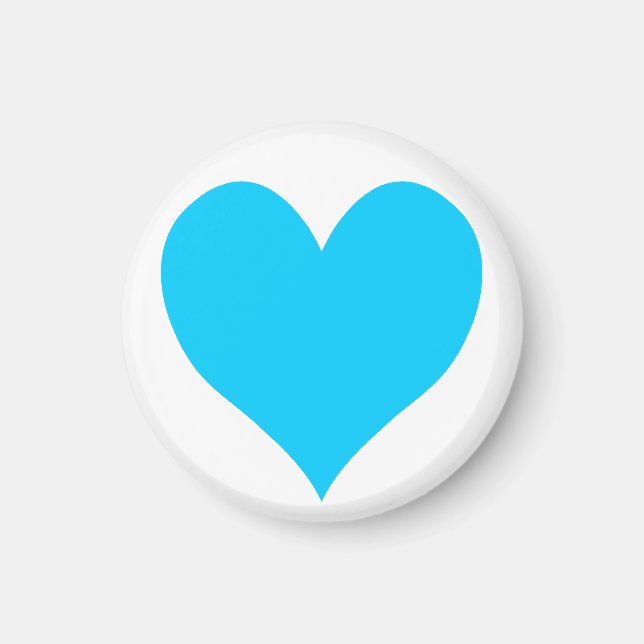 Cute Aqua Blue Heart Magnet (Front)