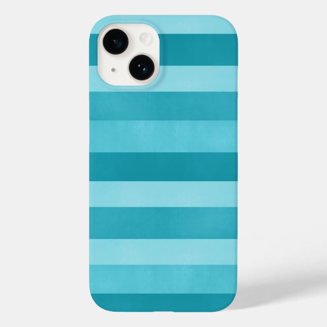 Cute Aqua Blue Textured Stripes Pattern Case-Mate iPhone Case (Back)