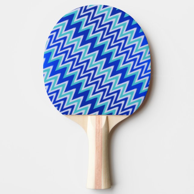 Cute aqua blue zigzag stripes iPhone wallet case Ping Pong Paddle (Front)