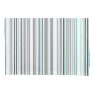 Cute aqua gray stripes pillowcase