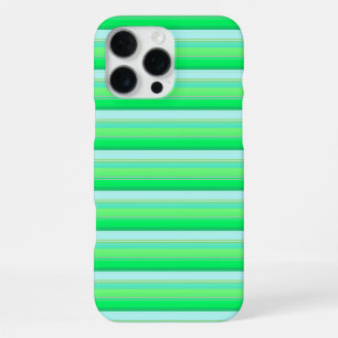 Cute aqua green stripes iPhone 16 pro max case