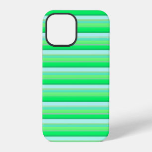 Cute aqua green stripes iPhone 12 pro case