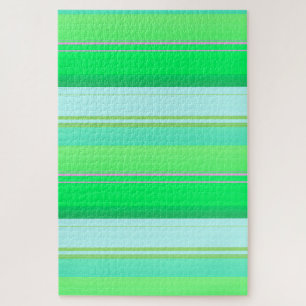 Cute aqua green stripes jigsaw puzzle