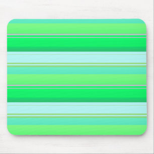 Cute aqua green stripes mouse mat