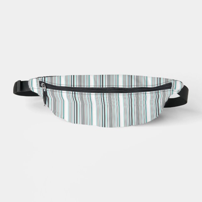 Cute aqua grey stripes bum bags (Front)
