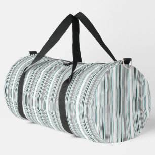 Cute aqua grey stripes duffle bag