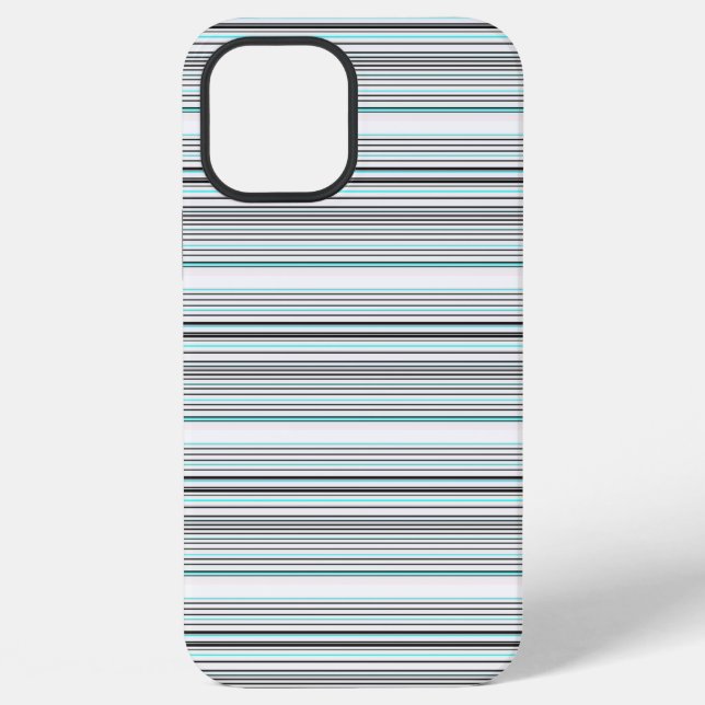Cute aqua grey stripes iPhone case (Back)