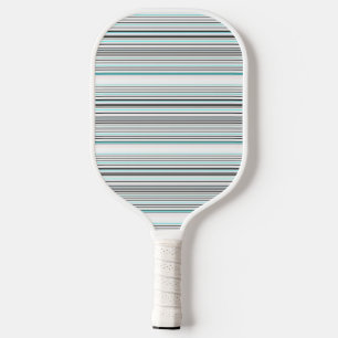 Cute aqua grey stripes pickleball paddle