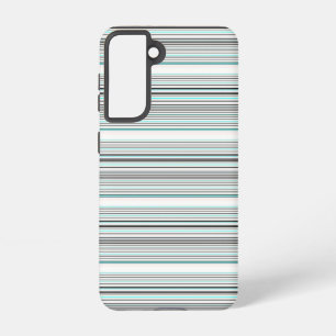 Cute aqua grey stripes samsung galaxy case