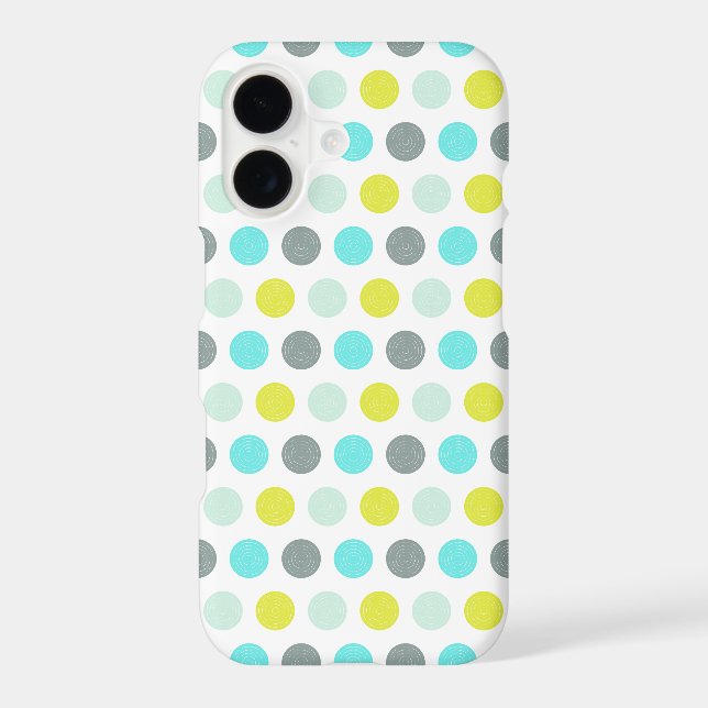 Cute Aqua Mint Blue Yellow Polka Dot Pattern (Back)