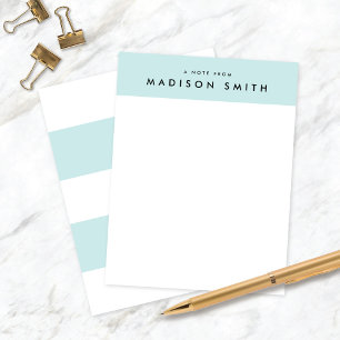 Cute Aqua Stripes Modern Stationery Note Cards