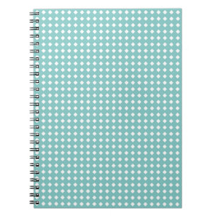 Cute Aqua Teal and White Geometric Pattern Notebook
