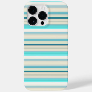 Cute aqua white stripes Case-Mate iPhone 14 pro max case