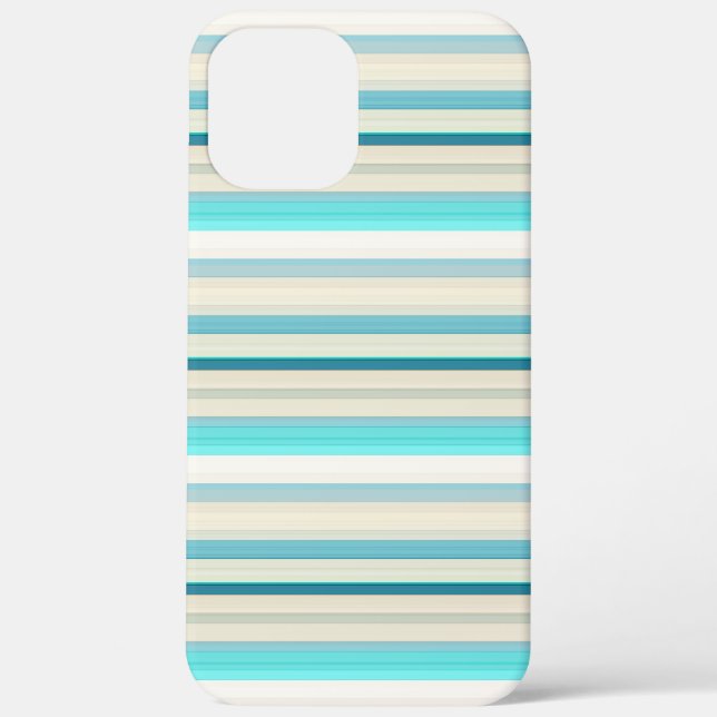 Cute aqua white stripes Case-Mate iPhone case (Back)