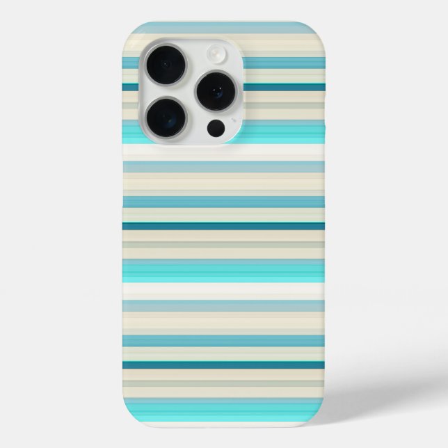 Cute aqua white stripes Case-Mate iPhone case (Back)