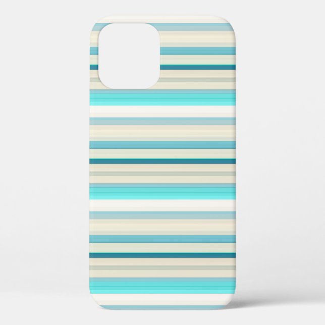Cute aqua white stripes Case-Mate iPhone case (Back)