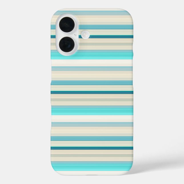 Cute aqua white stripes Case-Mate iPhone case (Back)