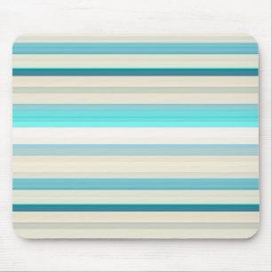 Cute aqua white stripes mouse mat