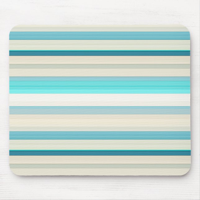 Cute aqua white stripes mouse mat (Front)
