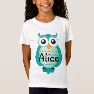 Cute Aqua Wise Owl Cool T-Shirt